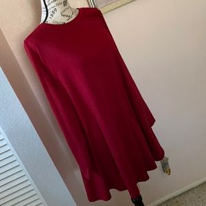 Long sleeve red tshirt dress